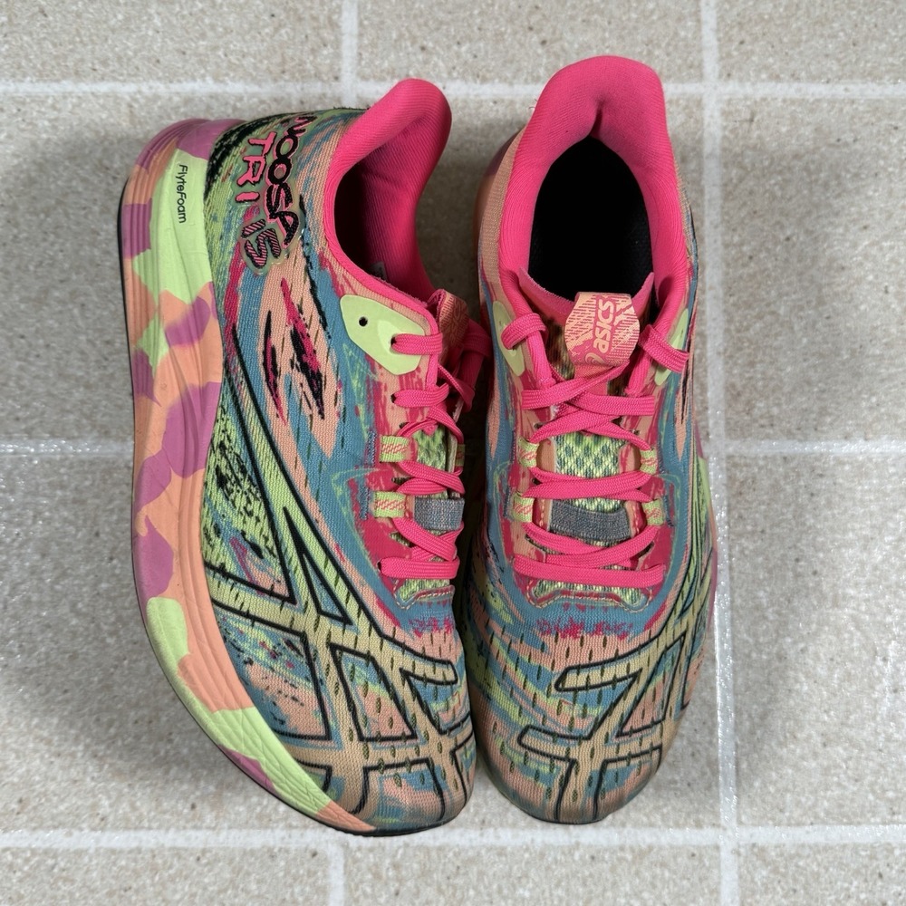 Asics Shoes Womens 7.5 Noosa Tri 15 Flyte Foam Pink Yellow Avant Garde